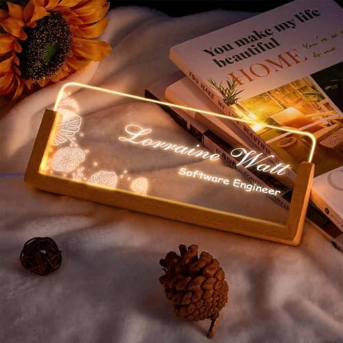 Custom Desk Name Plate,Light Up Acrylic Office Sign, Personalized Gift for Boss Coworker Teacher, Employee Appreciation Award, Home Office Decor - Image 5