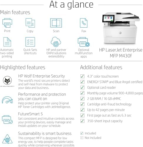 HP LaserJet Enterprise MFP M430f (Renewed Premium) - Image 3