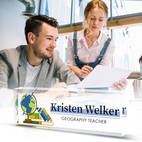 Name Plate for Desk-Personalized Name Plates for Desk-Name Plate Personalized for Office-Gifts for Teacher Boss Employee Appreciation Office Desk Decor (teacher2) - Image 6
