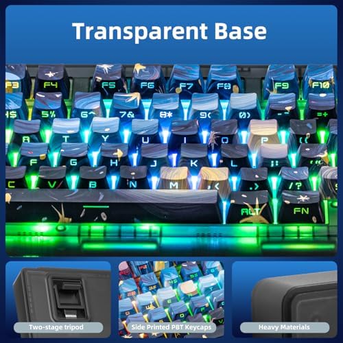 ZORNHER ZH980 Mechanical Keyboard,95% Blue Creamy Keyboard with Number Pad,Van Gogh's Starry Night Dye Sublimation PBT Keycaps,Pre-lubed Silent Switches,Hot-Swappable - Image 7