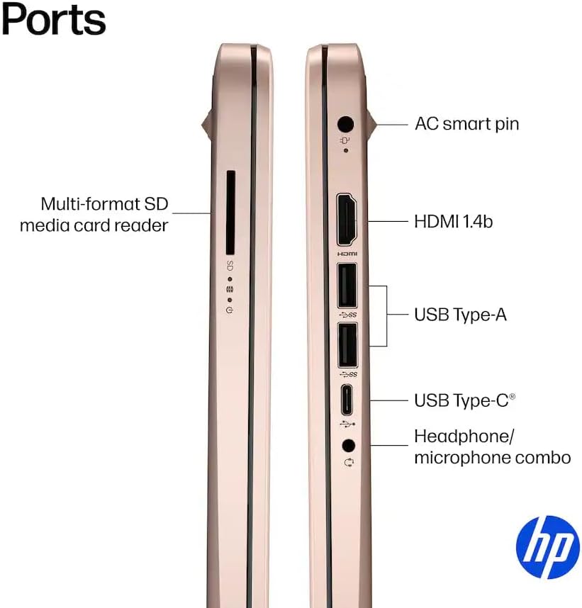 HP 14" Business & Student Laptop with 1-Year Office 365 & Copilot AI, 640GB Storage (128GB UFS+512GB PLUSERA Docking Set), 4GB RAM, Quad-Core Intel Processor, Windows 11 Home, Rose Gold - Image 4