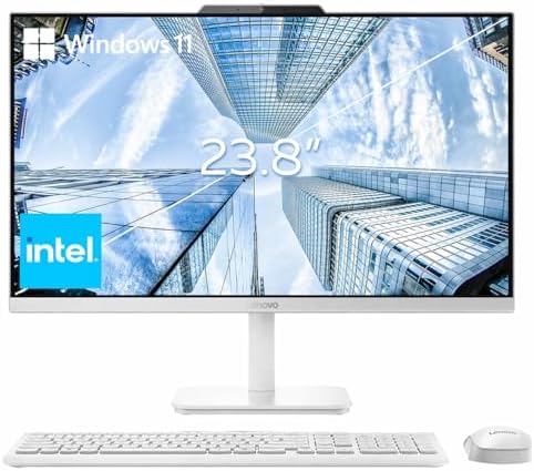 Lenovo 24" FHD All-in-One Desktop Computer for Home & Office, Intel Processor, 32GB RAM, 2TB PCIe SSD, HDMI, WiFi 6, Bluetooth 5.2, Business AIO, Vent-Hear, Wireless KB & Mouse, Windows 11 Pro by LENOVO
