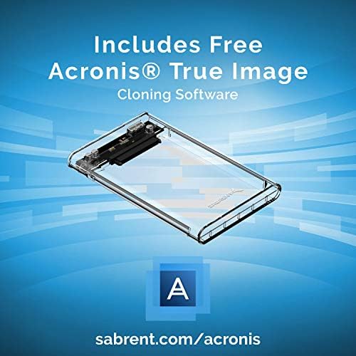 SABRENT 2.5in SATA to USB 3.0 Clear SSD/HDD Enclosure (EC-OCUB) - Image 2