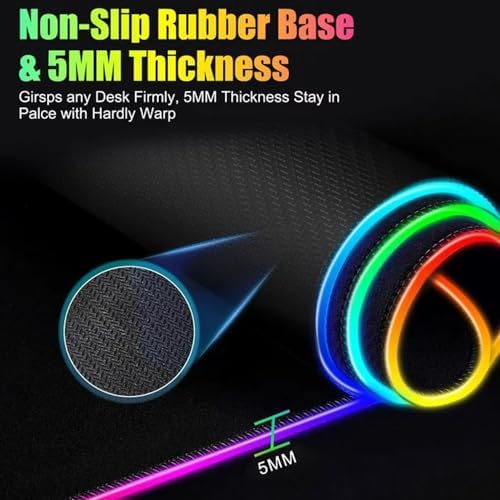 Wireless Charging RGB Gaming Mouse Pad 15W -800x300x4MM-Fast Charging, Ultra-Smooth Surface, Non-Slip Base, 13 Light Modes - Ultimate RGB Mouse Pad for Gamers - Large Mouse Pad Gaming Mat - Image 2
