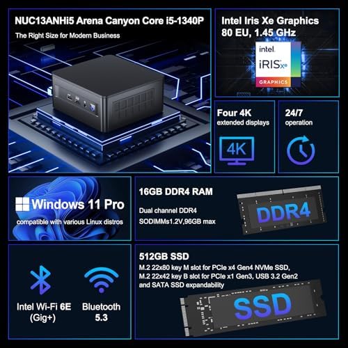 ASUS NUC 13 pro Intel NUC 13 NUC13ANHi5 Core i5-1340P 16GB RAM 512TB SSD - Image 3