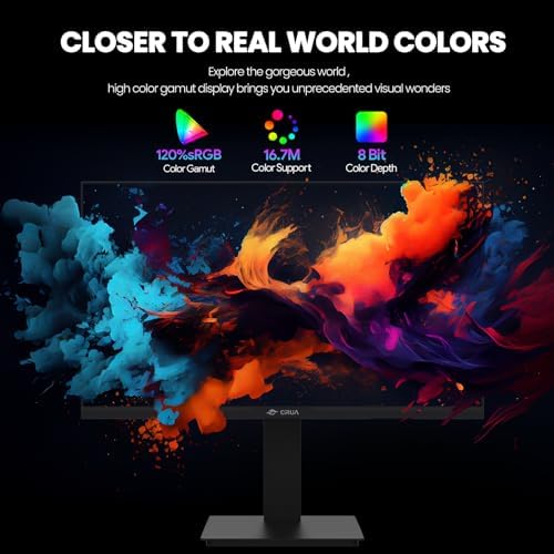 CRUA 24.5" FHD 200Hz Vertical Monitor, Height/Pivot/Swivel/Tilt Adjustable - Image 3