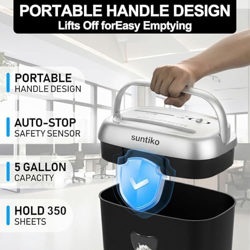 Suntiko 14 Sheet Home Office Cross Cut Paper Shredder Heavy Duty - Image 3