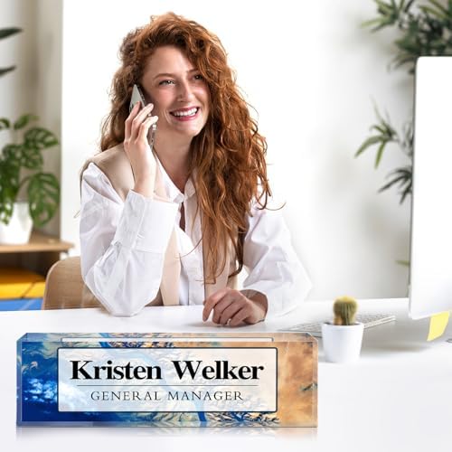 Custom Office Name Plate for Desk - Desk Name Plate Personalized Gifts for Coworkers, Boss, Employees, Teacher, Nurse - Office Desk Decor for Women Men - Employee Appreciation Gifts (Blue) - Image 4