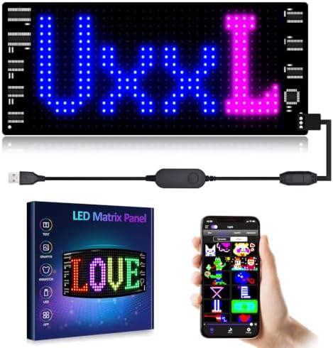 GOTUS LED Sign for Car,Scrolling LED Sign,Flexible, Bluetooth APP,DIY Design Animations,Text, Graffiti (3"x 7") by GOTUS