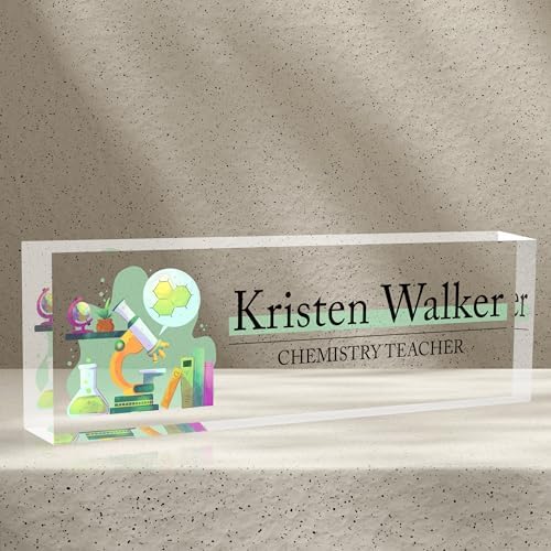 Name Plate for Desk-Personalized Name Plates for Desk-Name Plate Personalized for Office-Gifts for Teacher Boss Employee Appreciation Office Desk Decor (teacher4) by AZUFEMOS
