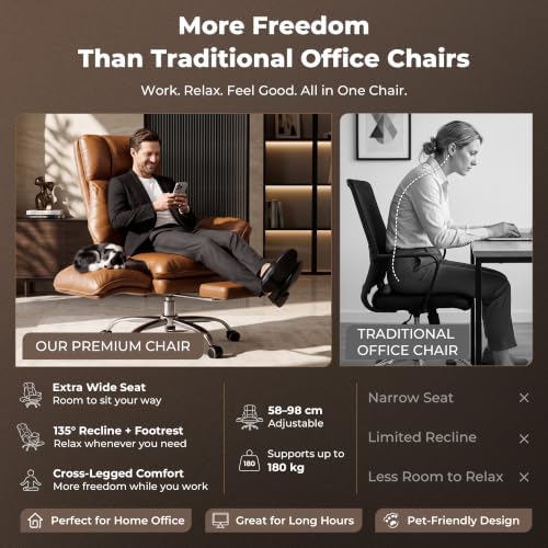 Big and Tall Office Chair, Flip Armrests for Pets & Cross Legged Sitting - Image 4