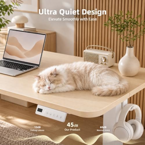 Claiks Electric Standing Desk 32x19 Inch Adjustable Desk, Nature - Image 7