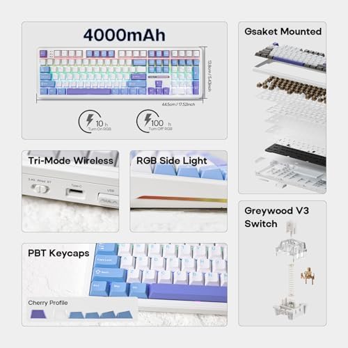 EPOMAKER Aula F108 Wireless Gaming Keyboard, Full Size Mechanical Keyboard - Image 2