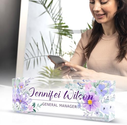 Personalized Office Name Plate - Purple (B) - Image 6