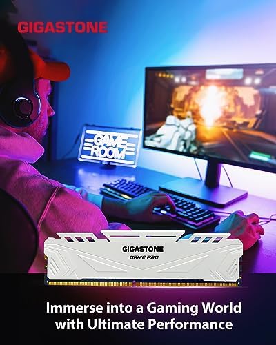 【DDR4 RAM】 GIGASTONE Game PRO 32GB Kit (2x16GB) DDR4 3200MHz PC4-25600 CL 16-18-18-40 Intel XMP 2.0 AMD Ryzen 1.35V UDIMM 288 Pin Unbuffered Non ECC High Performance Gaming Desktop Memory - White - Image 4