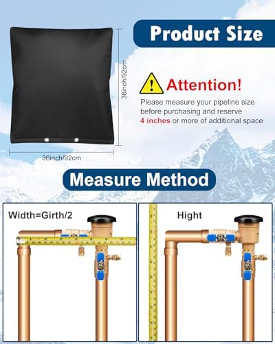 Backflow Preventer Insulation Cover (5F), 36"X36", 5 Layers, Outdoor, Black - Image 2