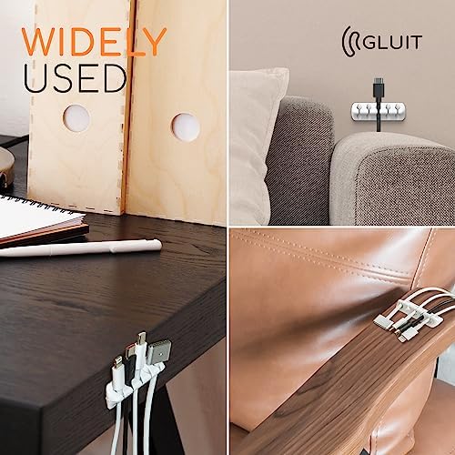 Cord Organizer for Desk, Nightstand Cable Holder, 20 Pack, Multislot, White - Image 2