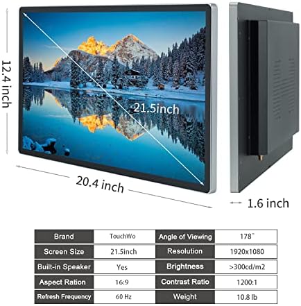 21.5 inch Android 11 Touchscreen Industrial PC, 16:9 FHD 1080P, WiFi and Built-in Speakers, RK3568 2GB RAM & 32GB ROM, Smart Board for Classroom, Meeting & Game - Image 6