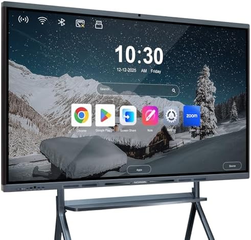 55" Smart Board Digital Whiteboard as 4K UHD Interactive Display Touchscreen,Android 13,8GB+128GB,20-Point Touch,Ideal for Business Meetings,Home Offices,and classrooms,Dual-System Support by NORQIN
