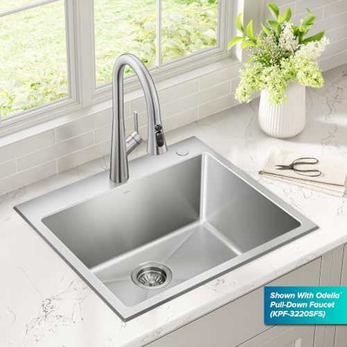 KRAUS Fairlane 25 in Drop In Single Bowl Stainless Steel Kitchen Sink - Image 2