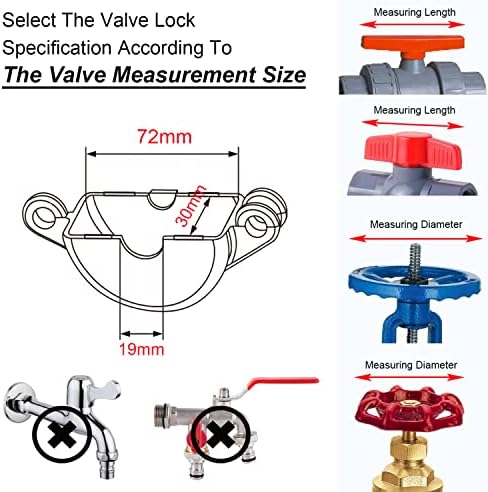Gate Valve Lockout Device 2Pack Rotating Plastic Outdoor Water Hose Protector Babyproof 1-2.5in Diameter Valve Handles Red Secure for Water Spigot Faucet Knob Oil Natural Gas Propane Tank Lock Outdoor - Image 4