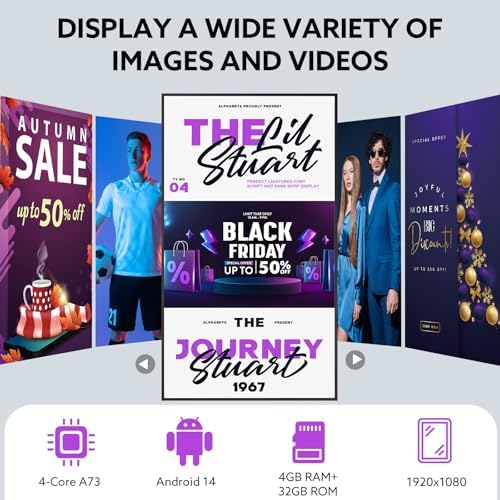 Digital Signage, 43 Inches Digital Signage Display, LED Screen High Brightness Advertising Display Kiosk, High Brightness Android Vertical Horizontal Poster with Content Management System - Image 2