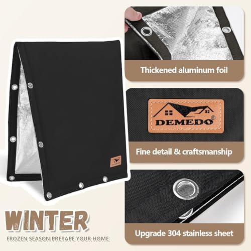 Backflow Preventer Insulation Cover - 2 Way Opening Pipe Insulation Cover for Irrigation Valve, Sprinkler Cover for Outside - Winter Freeze Protection Backflow Cover - 18" W x 34" H, Black - Image 6
