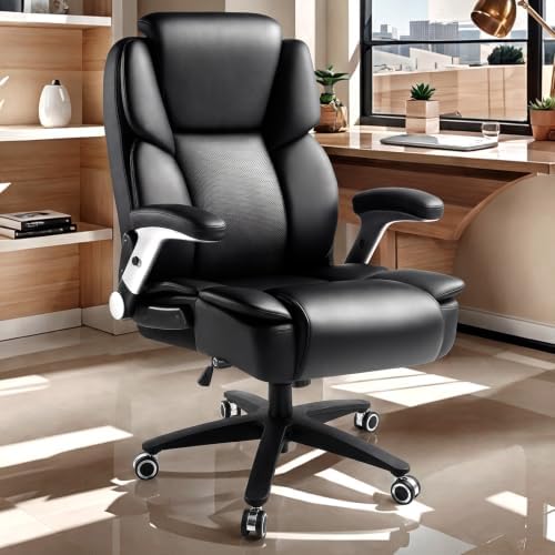 Indulgear Big and Tall Office Chair,500lbs Capacity Heavy Duty Office Chair for Heavy People, High Back Executive Computer Chair with Adjustable Lumbar Support, Quiet PU Wheel - Image 2