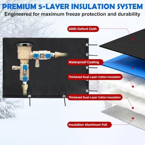 2-Way Open Backflow Preventer Insulation Cover, 36" Wx24 H, Black - Image 6