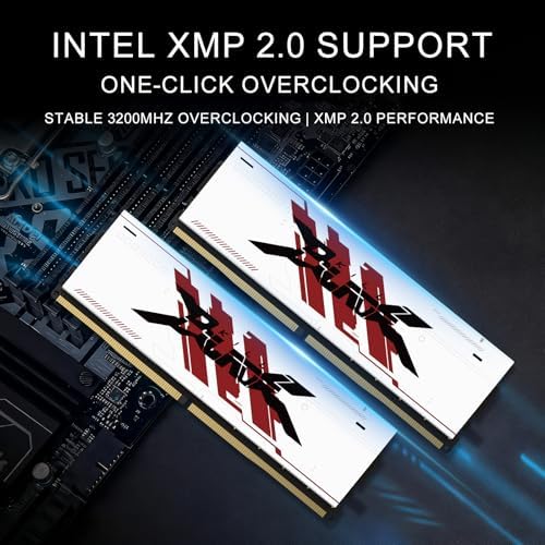 PUSKILL 32GB DDR4 3200MHz RAM (2x16GB) UDIMM CL16 White - Image 2