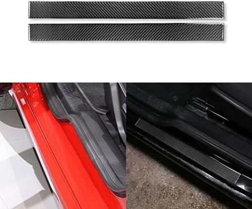 Car Outside Door Sill Plate(near door)Door Pedal Anti-Slip Strip Cover Sticker Real 3K Black Carbon Fiber Trim Compatible with Benz Smart 2016 2017 2018 2019 2020 2021 Auto Interior Accessories by PJFUS