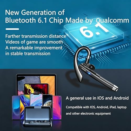 Bluetooth Headset with Microphone, Wireless Trucker Earpiece - Image 6
