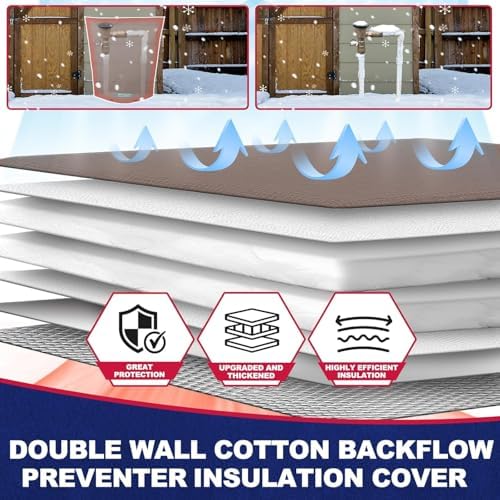 Insulated Backflow Preventer Pipe Pouch, 36W x 24H in, Brown - Image 3
