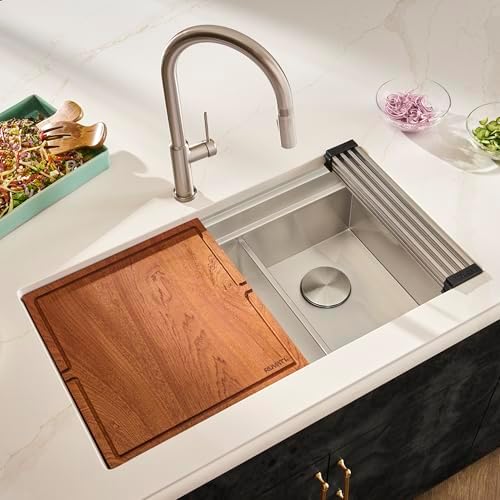 Ruvati 33-in Low-Divide Dual-Tier Workstation Kitchen Sink - RVH8255 - Image 2