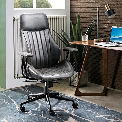 ovios Ergonomic Office Chair, High-Back Faux Suede Computer Executive Chair by OVIOS