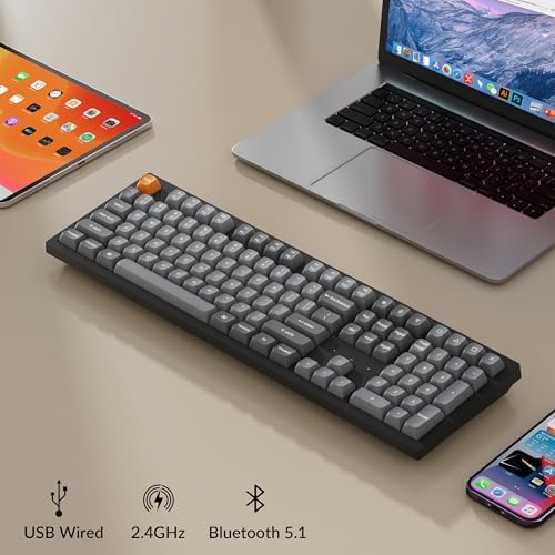 Keychron K10 Max Wireless Custom Mechanical Keyboard, 100% Layout QMK 2.4 GHz Bluetooth White Backlit with Hot-swappable Keychron Super Banana Switch Compatible with Mac Windows Linux - Image 3