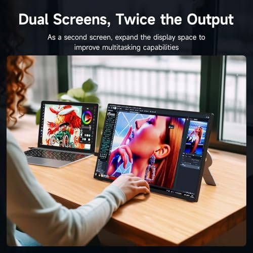 AYY Portable Monitor 18.5 Inch 100Hz 100% sRGB,1080P FHD IPS Large Portable Monitor with Kickstand,for Laptop HDMI HDR USB C Mac PC Xbox PS4/5 Switch - Image 6