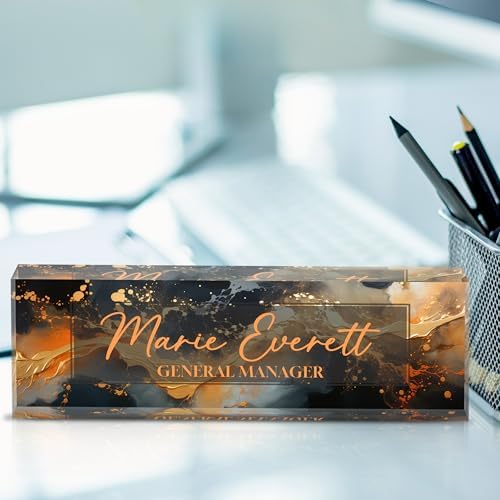 Personalized Acrylic Name Plate for Desk, Customize Office Decor - Image 2