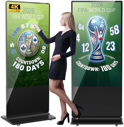 65 inch Indoor Digital Signage 4K Touchscreen,CMS Software,IPS Floor Standing Digital Kiosks Interactive Displays with WiFi HDMI/USB Input Auto AD Player, Android OS Black by Homepage