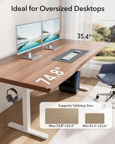 HUANUO Standing Desk Frame with Brushless Motor for Max 75 x 35 inch Tops - Image 5