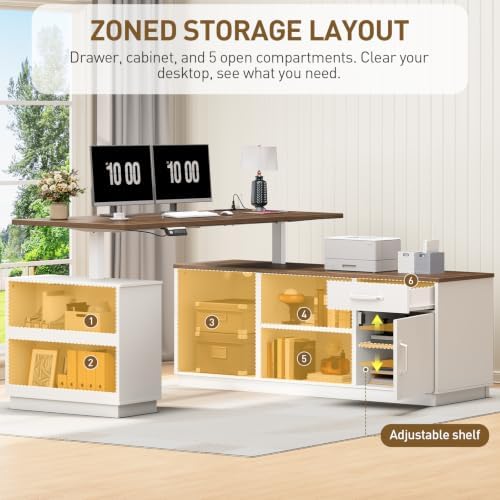 RALGEND 2 Pack L Shaped Standing Desk with Storage Drawer for Home Office - Image 6
