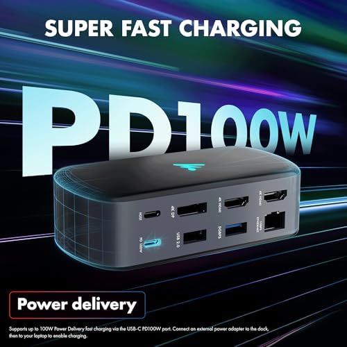 Type C 11 in 1 Wozoyo Docking Station, PD 100W, 2X4K@60Hz HDMI, 4K DisplayPort,2XUSB 5Gbps, 1 Gigabit Ethernet, SD/TF,AUX Port, Compatible Thunderbolt 4, macOS, Windows, Android & iOS - Image 6