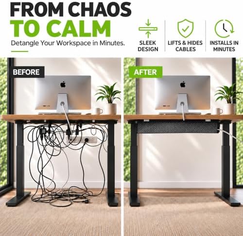 Mesh Cable Management Tray Under Desk Cord Organizer - 38" - Image 2