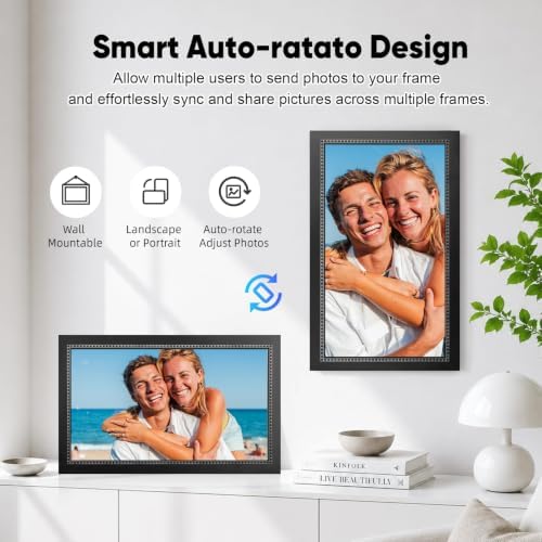 WiFi Digital Picture Frame, 15.6 Inch Large Display, 64GB Memory, 1920×1080 IPS Touch Screen, Wall‑Mountable & Tabletop, Share Photos & Videos via AiMOR App, for Loved Ones - Image 4