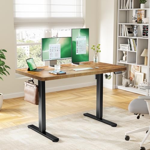 Marsail 55 x 30 Electric Standing Desk with One-Piece Desktop, Sit Stand Desk with Thickened Tabletop, Height Adjustable Stand Up Desk with Cable Management for Home Office(Frame+Desktop, 2 Packages) - Image 2
