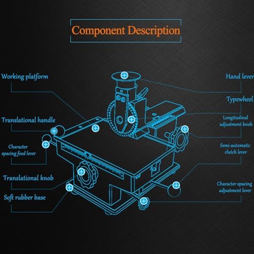 Semi-Automatic Manual Desktop Marking Machine Metal Nameplate Carving Tool for Dog Tag Copper Aluminum Stainless Steel Wooden Plastic PVC Card(3mm,Semi-Automatic) - Image 7
