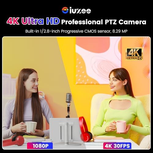 4K NDI PTZ Camera AI-Auto Tracking, 20X Optical Zoom, USB3.0/HDMI/LAN PoE, IP Live Streaming, Conference Room Camera for Church Services Education Conference Events, Work with YouTube OBS - Image 3