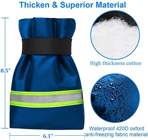 Outdoor Faucet Covers for Winter Freeze Protection, Upgraded Thicken 8.5" H x 6.1" W Outside Garden Faucet Socks for Winter Hose Bibs Insulated Spigot Cover, 2 Pack Reflective Blue - Image 3