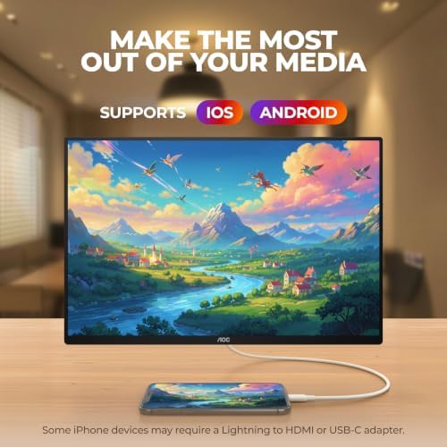 AOC 16 Inch Portable Monitor OLED WUXGA USB-C Mini HDMI Ultra Slim, 16T40D - Image 6