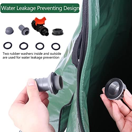 100 Gallon Collapsible Rain Barrel, Portable Rainwater Collection System, Water Storage Tank, Rain Catcher Barrel with Two Spigots and Overflow Kit, Rain Water Barrel Collector for Garden, Green - Image 5